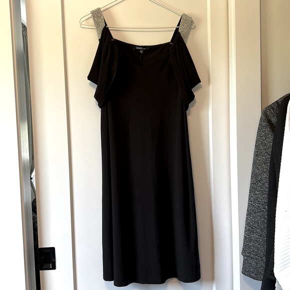 Stretchy Black Dress with Sparkly Thick Straps - Picture 2 of 4